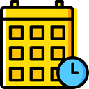 time, date, Schedule, interface, Administration, Organization, Calendars, Business And Finance, Calendar Gold icon
