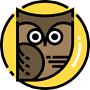 bird, hunter, owl, Animals SandyBrown icon