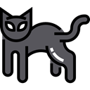 pet, halloween, horror, Terror, Animals, spooky, Black cat, scary, fear Black icon