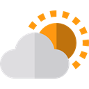 Clouds And Sun, Cloud, weather, Cloudy, Sunny, sky, meteorology Black icon