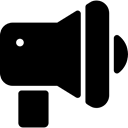 Communications, announcer, Tools And Utensils, megaphone, loudspeaker, shout, protest Black icon