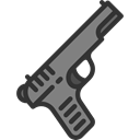 Crime, Arm, pistol, weapons, miscellaneous, Gun, Signaling Black icon