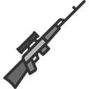 sniper, miscellaneous, weapon, war, Rifle Black icon