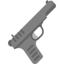 miscellaneous, Gun, Crime, Arm, pistol, weapons, Signaling Black icon