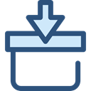 Multimedia, Arrows, download, inbox, Orientation, interface, Direction, ui, Downloading, down arrow, Multimedia Option DarkSlateBlue icon