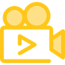 cinema, film, movie, ui, technology, video camera Gold icon