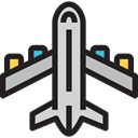 Airport, transportation, Plane, transport, flight, Aeroplane, airplane Black icon