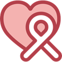 miscellaneous, medical, Ribbon, Aids, Solidarity Sienna icon
