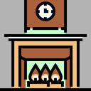 winter, warm, fireplace, Chimney, living room, Furniture And Household DarkGray icon