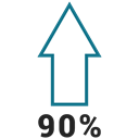 Info, Up, Percent, graphic, ninty Black icon