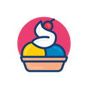 Ice cream, Colorful, dessert food Icon