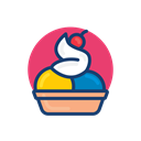 Ice cream, Colorful, dessert food Black icon