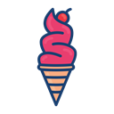 Ice cream, Colorful, dessert food Black icon