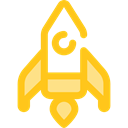 Rocket, transportation, transport, startup, Space Ship, Rocket Ship, Space Ship Launch, Rocket Launch Gold icon