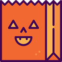 Terror, paper bag, spooky, scary, fear, halloween, horror Tomato icon