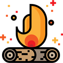 miscellaneous, hot, Camping, campfire, Burn, Flame, nature, Bonfire Black icon