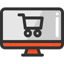 monitor, screen, commerce, shopping bag, Supermarket, online shop, Commerce And Shopping DarkSlateGray icon