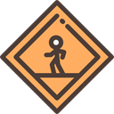 pedestrian, traffic sign, Signaling, Crosswalk SandyBrown icon