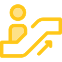Stair, Escalator Sign, Basic App, escalator, Stairs, up arrow, Tools And Utensils Gold icon