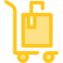 Cart, Tools And Utensils, trolley, Bag, suitcase, Airport Gold icon