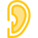 Ear, deaf, Sound Waves, Sound Bars, medical, listen, listening, ears Gold icon