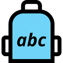 school, Abc, education, Backpack, Elementary LightSkyBlue icon