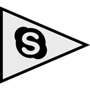 Skype, Social, flags, Logo Black icon