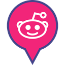 media, Logo, pin, Reddit, Social DeepPink icon