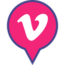 media, Logo, pin, Vimeo, Social DeepPink icon