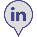 media, Logo, pin, Linkedin, Social Gainsboro icon