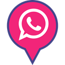 media, Logo, pin, Social, Whatsapp DeepPink icon