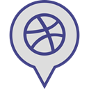 Social, dribbble, media, Logo, pin Gainsboro icon