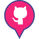 media, Logo, pin, Social, Github DeepPink icon