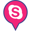 media, Logo, Skype, pin, Social DeepPink icon