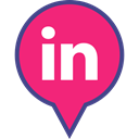 Linkedin, Social, media, Logo, pin DeepPink icon