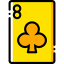 Cards, poker, gaming, Casino, Bet, Clubs, gambling Gold icon