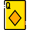 Cards, poker, gaming, Diamonds, Casino, Bet, gambling Gold icon