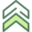 Arrows, Orientation, Direction, ui, Chevron, Military, up arrows, directional DimGray icon