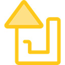 Arrows, Orientation, Direction, ui, Turn Left, Multimedia Option Gold icon