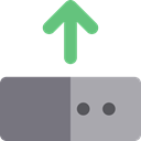Arrows, upload, uploading, Multimedia Option, outbox, interface, Direction, up arrow Gray icon