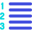 list, Text, menu, number, Alignment, ui, option, lines, symbol, signs RoyalBlue icon