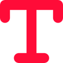 write, Multimedia, Font, interface, signs, Letter T, Text Tool Crimson icon