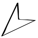 Down, Left, point, Pointer, Direciton Black icon