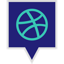 media, Logo, Social, dribbble MidnightBlue icon