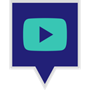 media, play, Logo, Social, youtube MidnightBlue icon