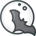 vampire, Moon, bat, halloween DarkSlateGray icon