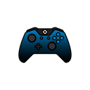 xbox one, Dusk, Blue, controller, gamer Black icon