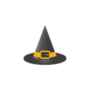 hat, witches, witches hat Black icon