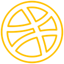 dribbble, Brand, logo icon Orange icon
