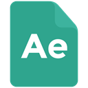 after effects, format icon, Extension, adobe LightSeaGreen icon